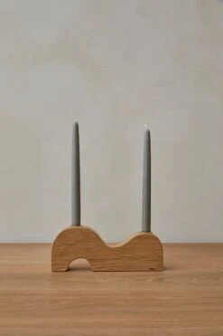 Wave Candlestick Holder - White Oak
