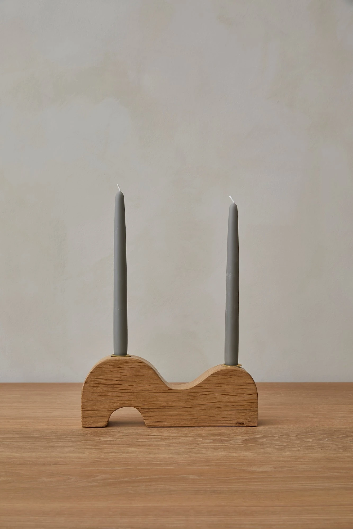 Wave Candlestick Holder - White Oak