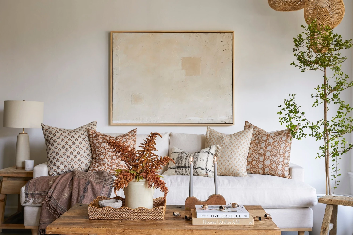 Indian Blockprint Pillow - No. 05 - Image 3