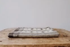 Handwoven Bhujodi Bed Throw - Natural 5 Handwoven Bhujodi Bed Throw - Natural -Saffron + Poe Side Handwoven Bhujodi Blanket Single Panel Natural