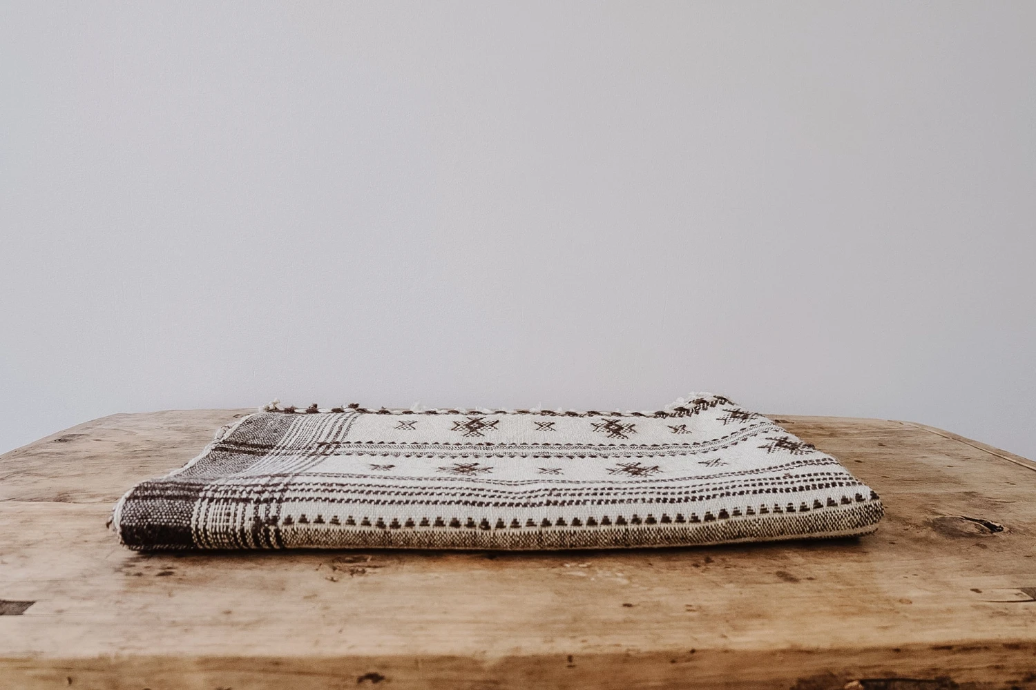 Handwoven Bhujodi Bed Throw - Natural 3 Handwoven Bhujodi Bed Throw - Natural - Image 3