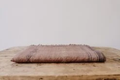 Handwoven Bhujodi Bed Throw - Rust -Saffron + Poe Side Handwoven Bhujodi Blanket Single Panel Rust