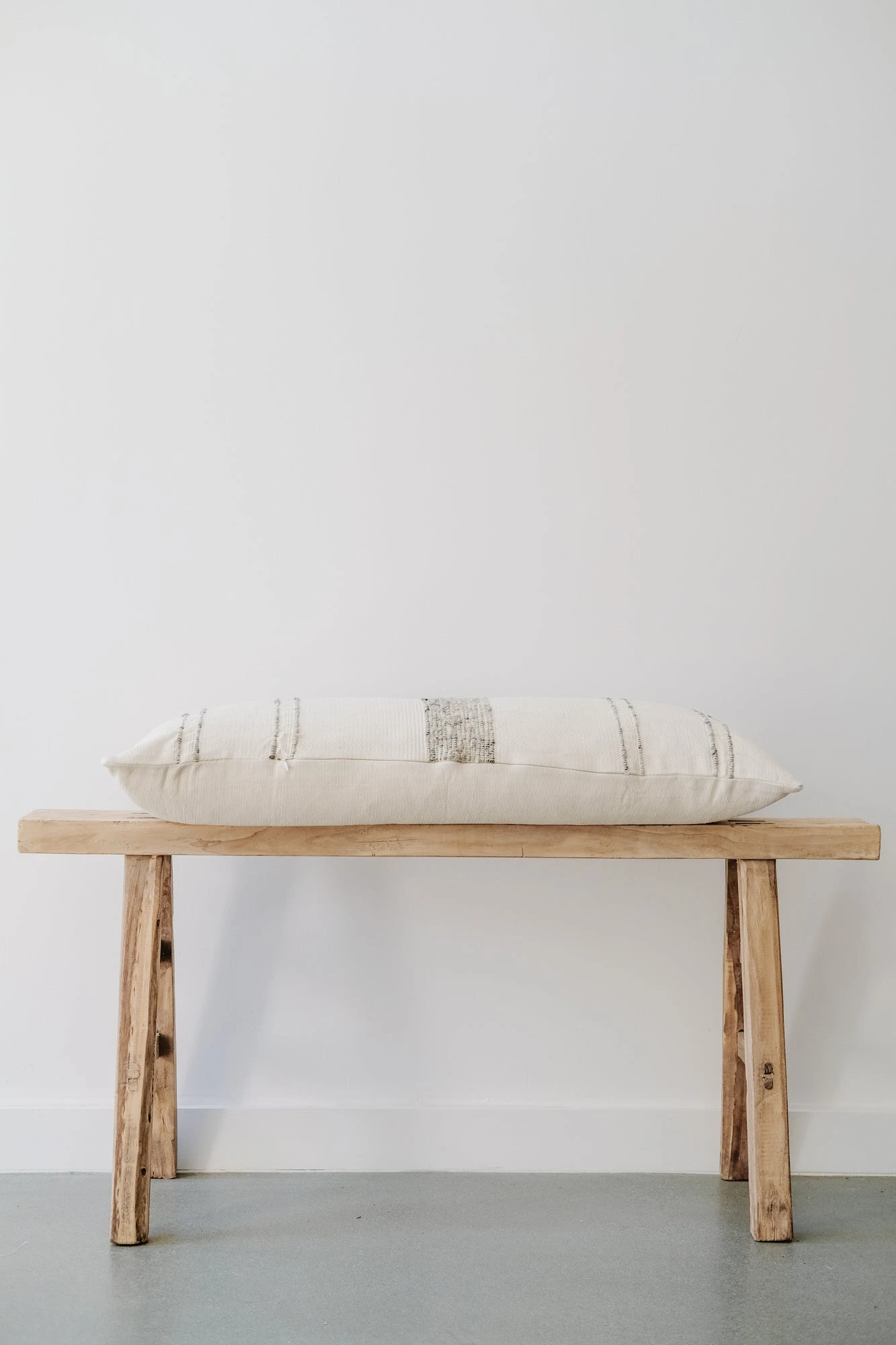 Grey Stripe Handwoven Colombian Lumbar Pillow 3 Grey Stripe Handwoven Colombian Lumbar Pillow - Image 3