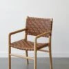 Woven Leather Dining Arm Chair- Saddle - Second Quality