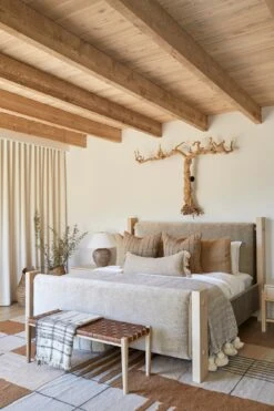 Handwoven Bhujodi Blanket - Natural -Saffron + Poe Styled Handwoven Bhujodi Blanket Natural