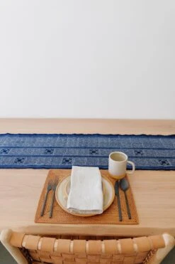 Hmong Batik Table Runner -Saffron + Poe Styled Hmong Batik Table Runner