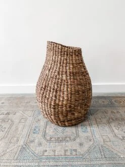 Sculptural Nest Basket -Saffron + Poe Styled Sculptural Nest Basket on rug