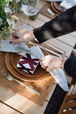 Teak Plate -Saffron + Poe Styled View Teak Plates Saffron Poe