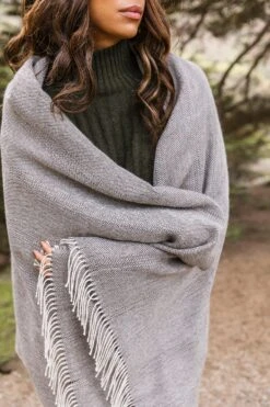 Baby Alpaca Throw - Charcoal Brown -Saffron + Poe Styled Alpaca Throw Blanket Charcoal Brown