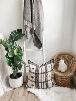 Baby Alpaca Throw - Charcoal Brown -Saffron + Poe Styled Alpaca Throw Charcoal Brown with Alpaquita