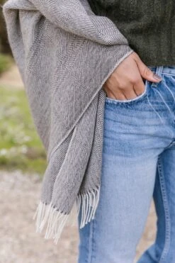 Baby Alpaca Throw - Charcoal Brown -Saffron + Poe Styled Alpaca Throw Dark Brown