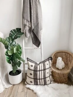 Alpaquita -Saffron + Poe Styled Alpaquita with Alpaca Throw Blanket Charcoal Brown