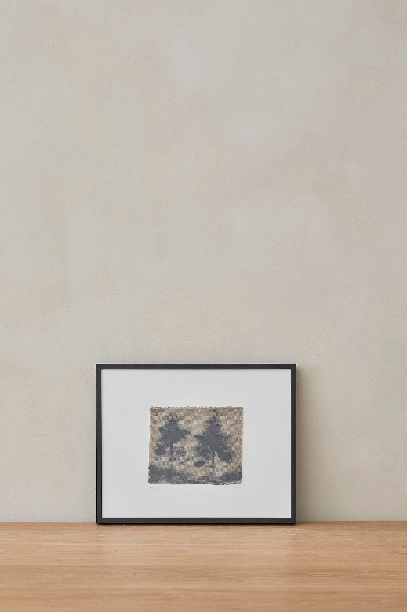 Tree Sillhouette On Linen - No. 03 1 Tree Sillhouette On Linen - No. 03