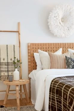 Woven Leather Strap Headboard