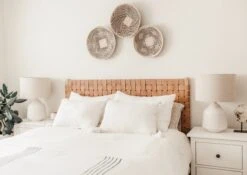 Woven Leather Strap Headboard -Saffron + Poe Woven Teak Leather Strap Headboard Bali Bedroom Set