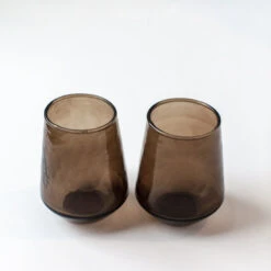 Handblown Glass Tumbler (set Of 4) -Smoke