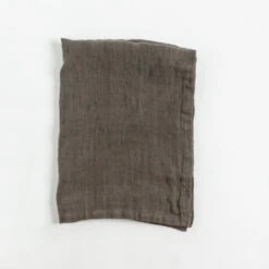 Stone Washed Linen Tea Towel - Iron Ore