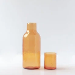 Handblown Carafe Set - Amber