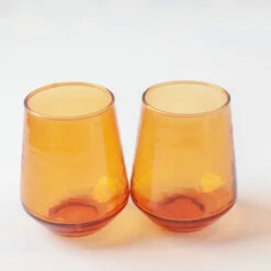 Handblown Glass Tumbler (set Of 4) - Amber