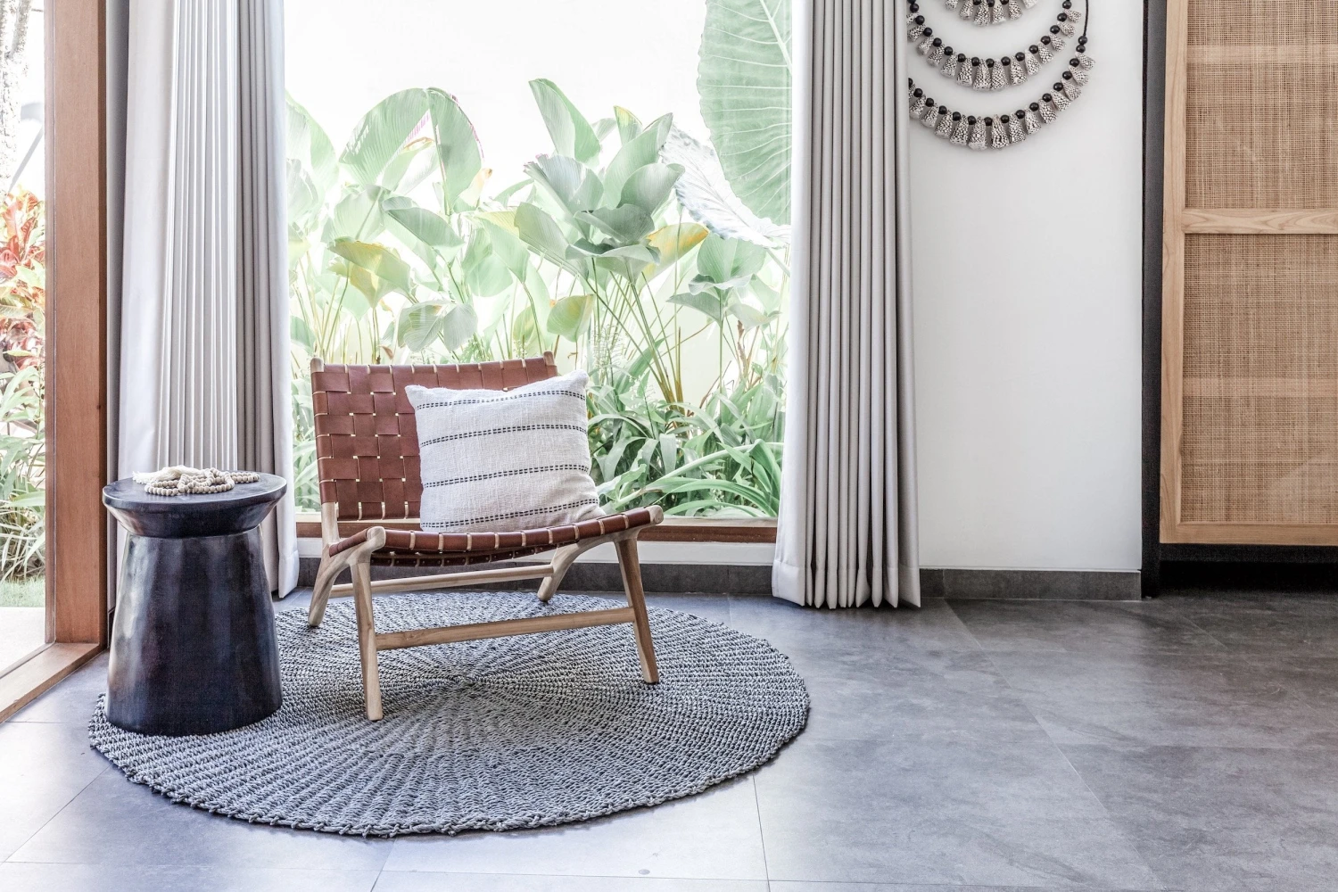 Woven Leather Lounge Chair - Saddle - Second Quality 6 Woven Leather Lounge Chair - Saddle - Second Quality - Image 6